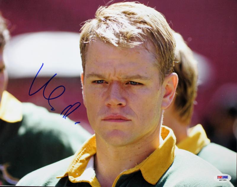 Matt Damon Invictus Signed Authentic 11X14 Photo Autographed PSA/DNA #M97384