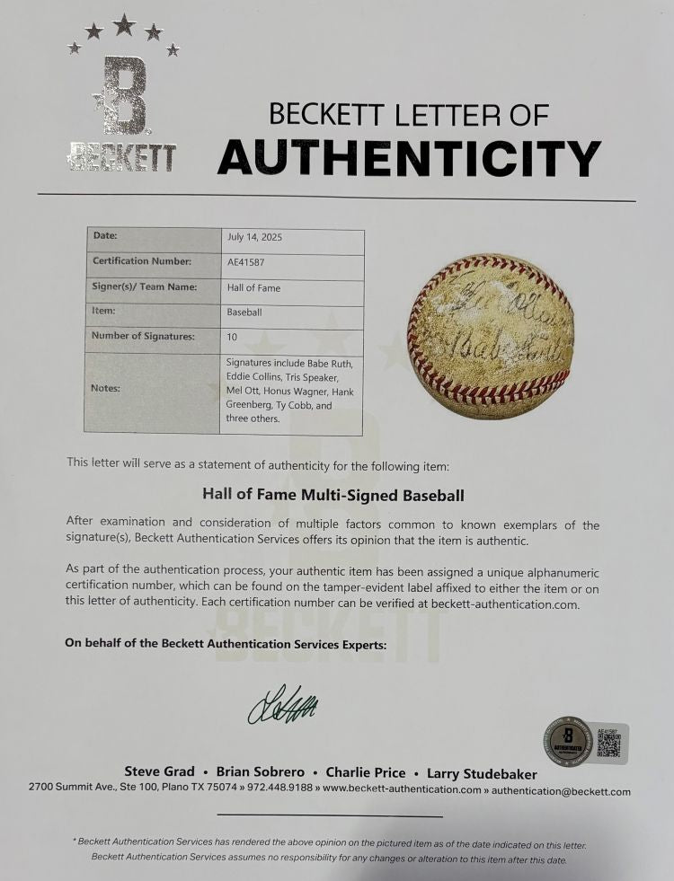 Babe Ruth Cobb Wagner & More Signed Official National League Baseball PSA+BAS