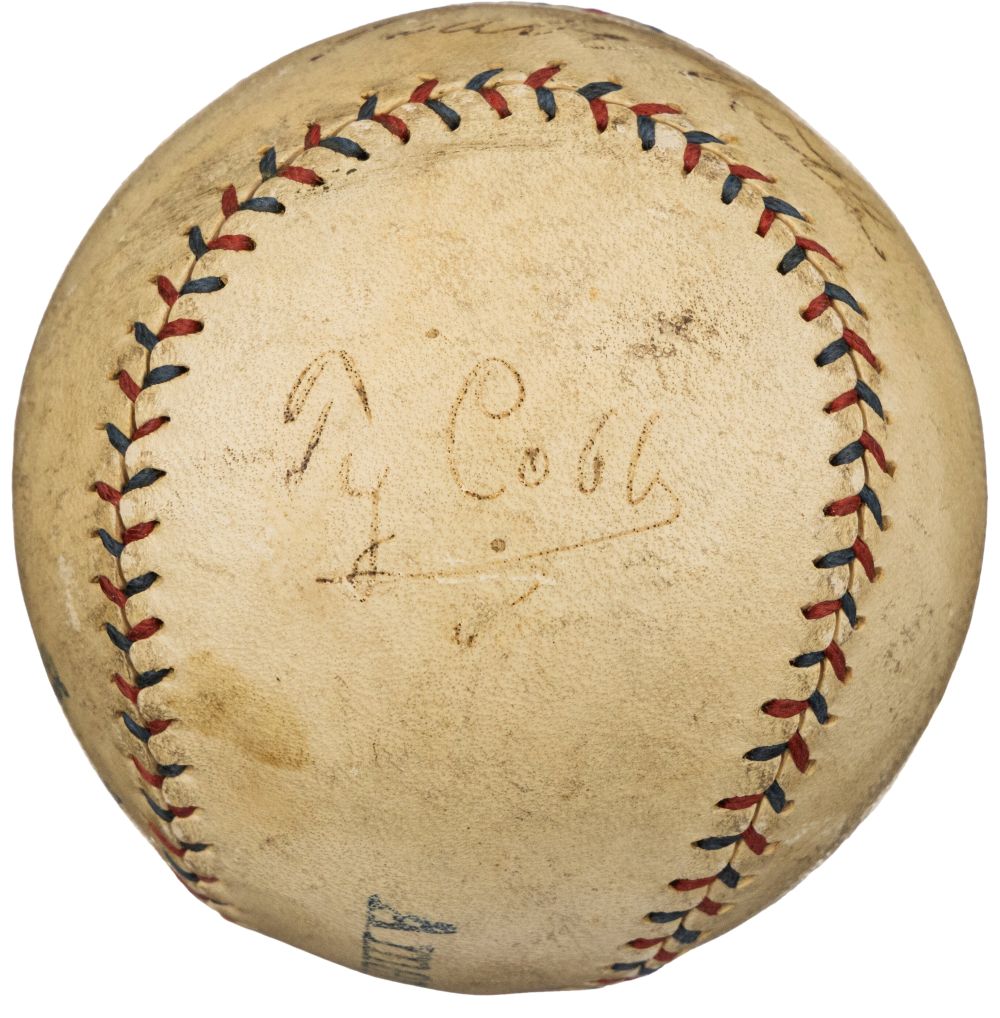 Babe Ruth Ty Cobb Signed Official American League Baseball PSA+BAS LOA