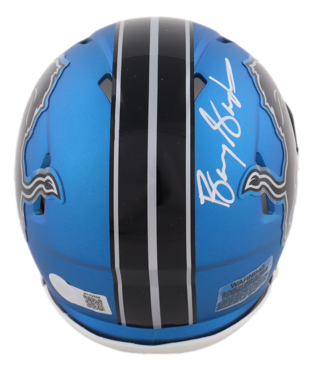 Barry Sanders Signed Detroit Lions Alternate Blue Mini Speed Helmet Schwartz