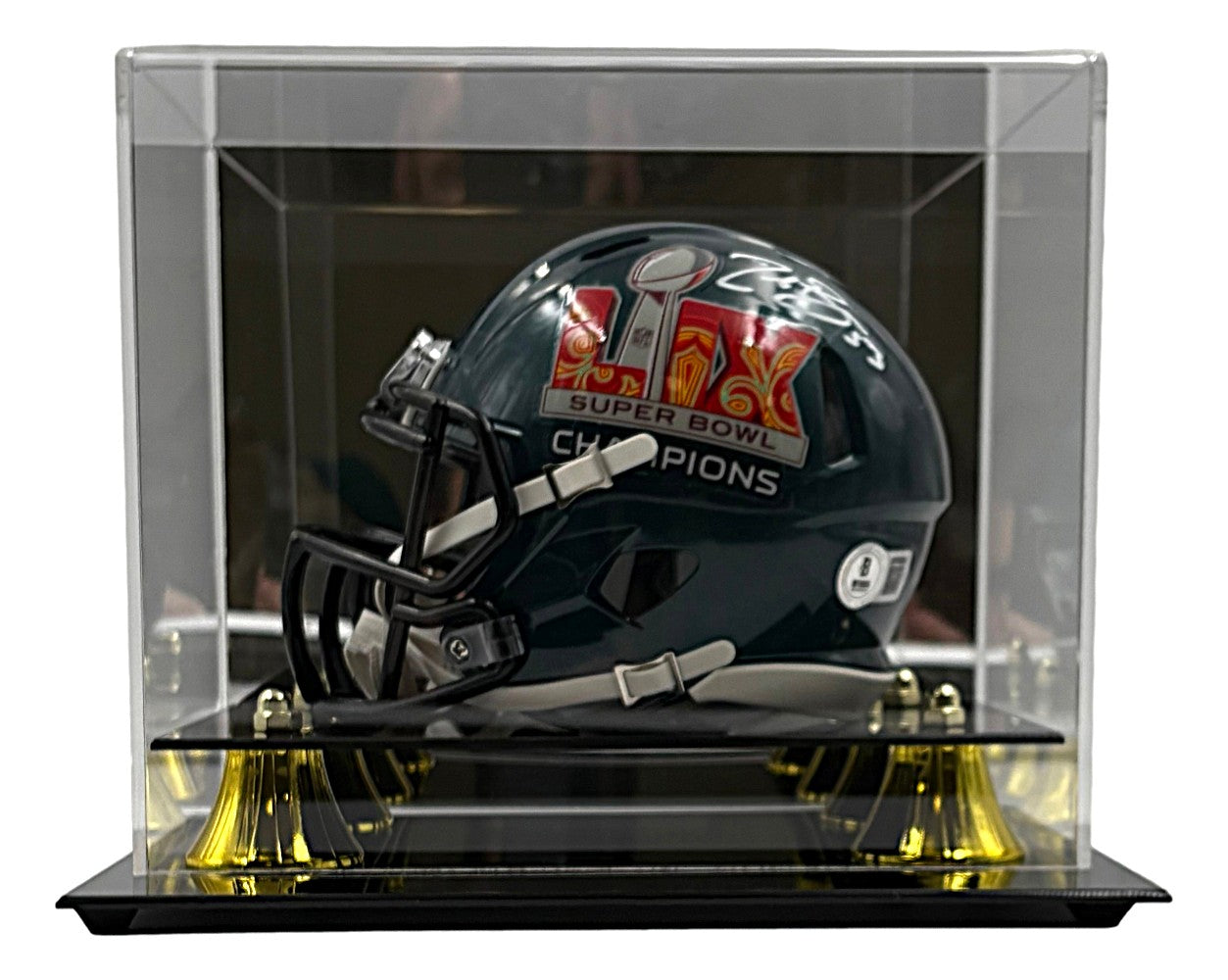 Zack Baun Signed Philadelphia Eagles Super Bowl 59 Mini Speed Helmet BAS w/ Case