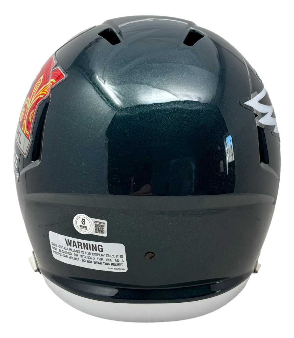 Zack Baun Signed Eagles FS Super Bowl 59 Speed Replica Helmet BAS w/ Case