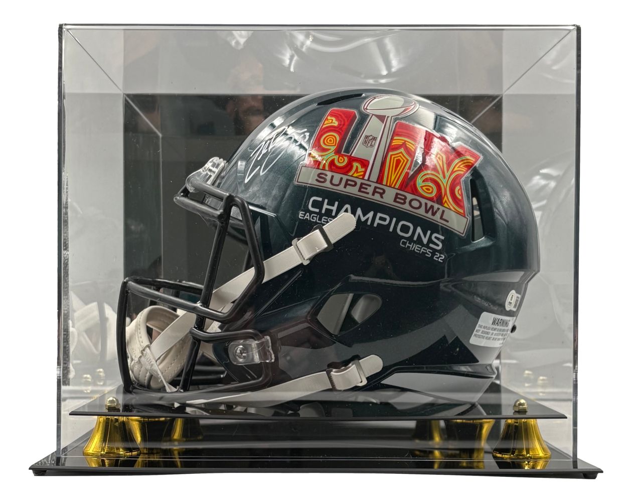 Zack Baun Signed Eagles FS Super Bowl 59 Speed Replica Helmet BAS w/ Case