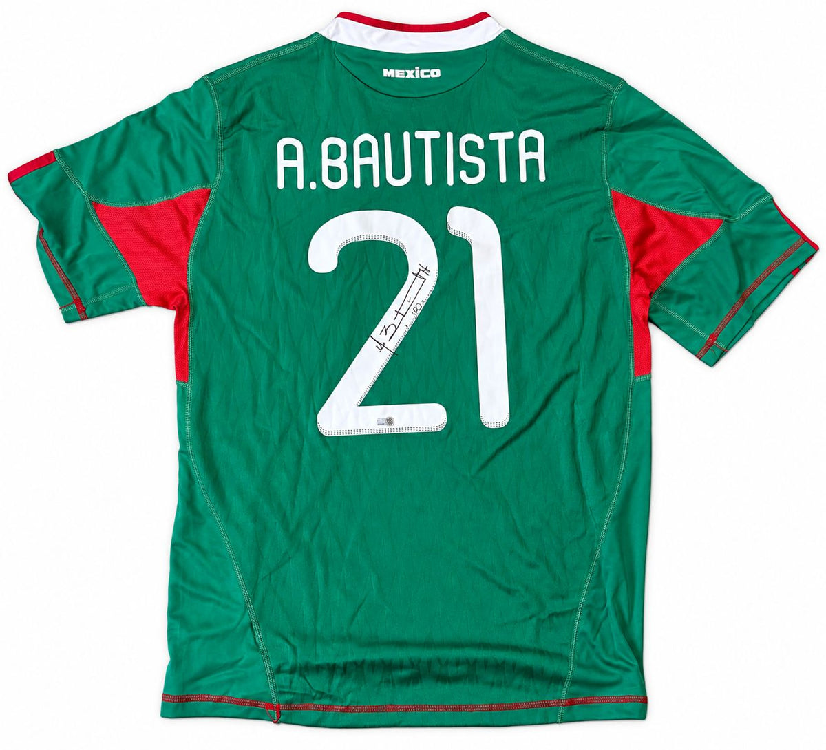 Adolfo Bautista Signed Mexico Adidas Soccer Jersey JSA QR