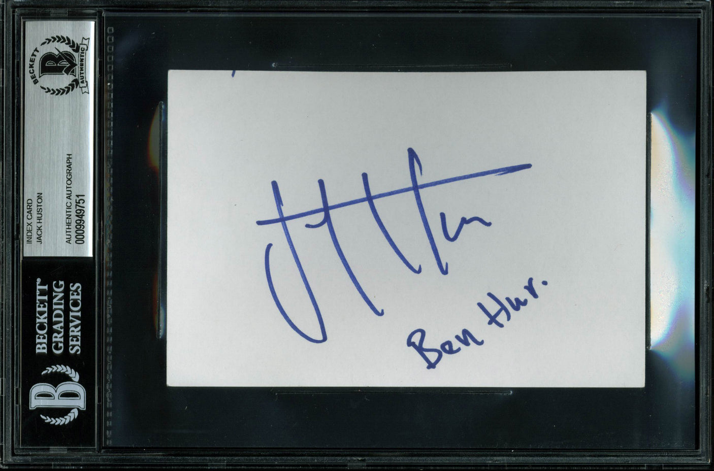 Jack Huston Ben-Hur Authentic Signed 4x6 Index Card Autographed BAS Slabbed