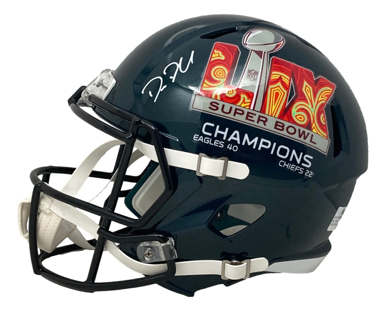 Big Dom DiSandro Signed Philadelphia Eagles FS Super Bowl 59 LIX Replica Helmet BAS