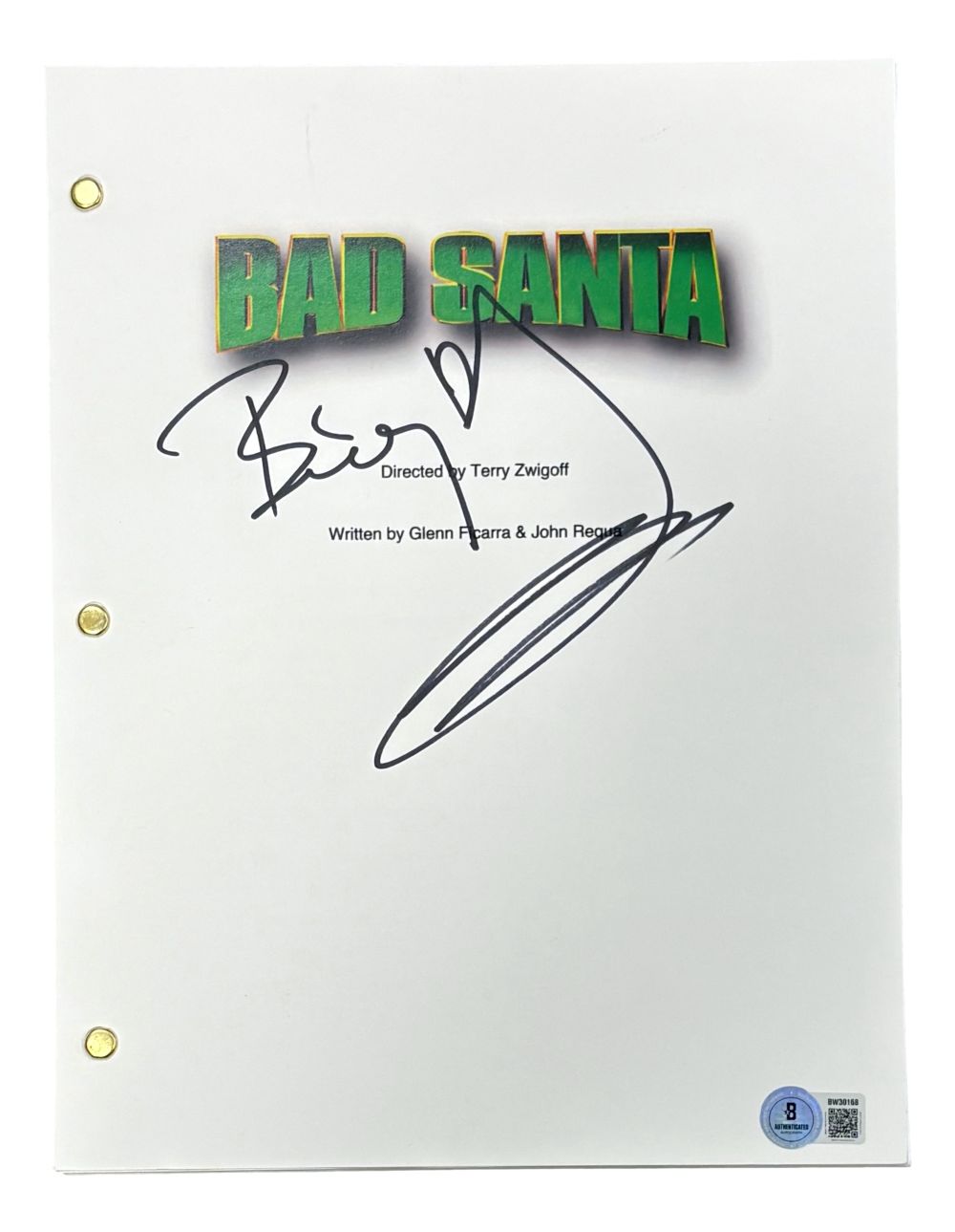 Billy Bob Thornton Signed Bad Santa Full Movie Script BAS