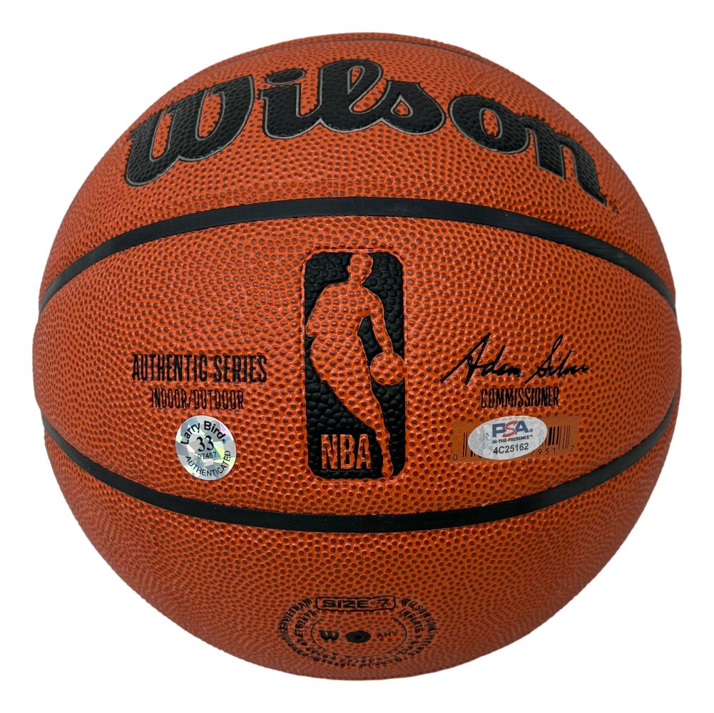 Larry Bird Boston Celtics Signed Wilson NBA Basketball Bird+PSA/DNA w/ Case