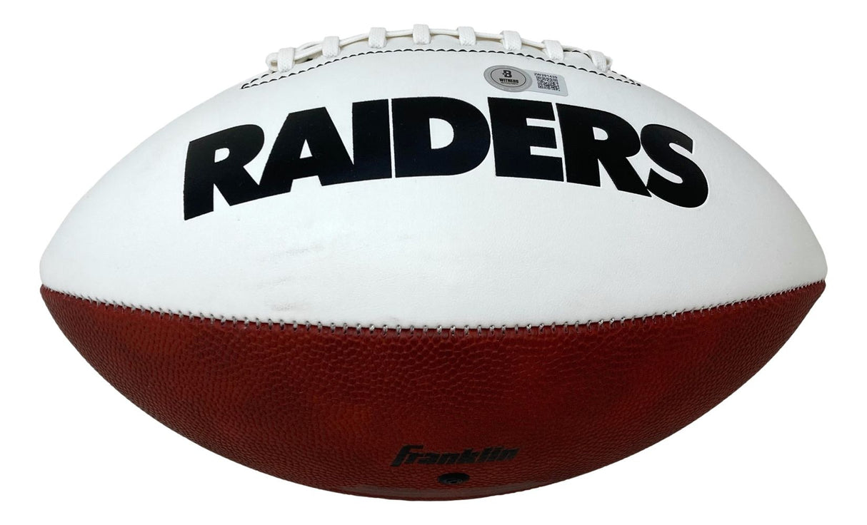 Bo Jackson Signed Oakland Raiders Logo Football BAS ITP