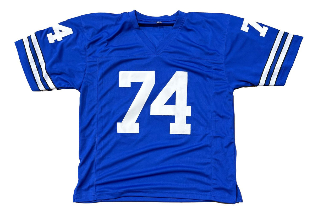 Bob Lilly Dallas Signed Blue Football Jersey BAS