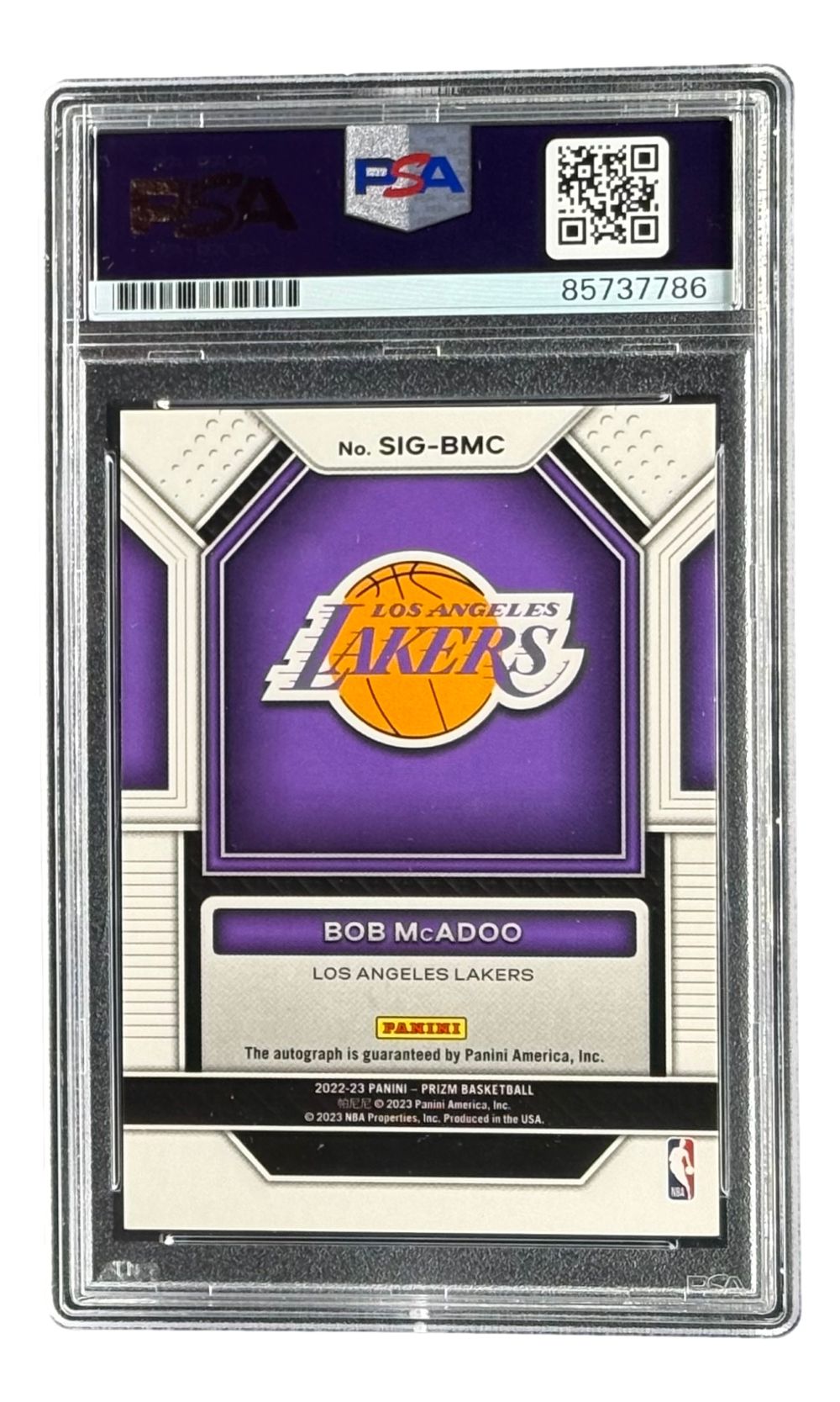 Bob McAdoo Signed 2022/23 Panini Prizm #SIG-BMC Lakers Trading Card PSA/DNA