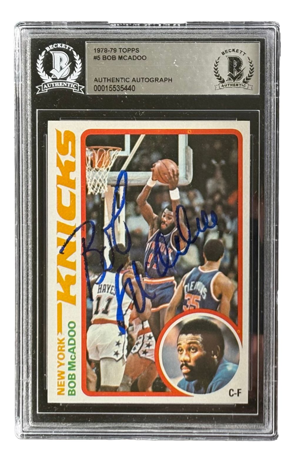 Bob McAdoo Signed 1978/79 Topps #5 New York Knicks Trading Card BAS