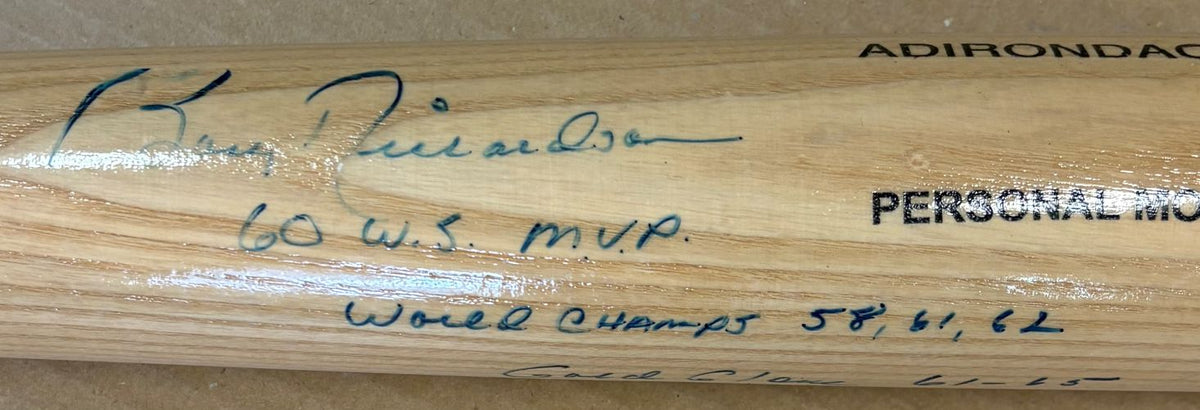 Bobby Richardson Yankees Signed Adirondack Baseball Bat w/ 3 Inscriptions BAS