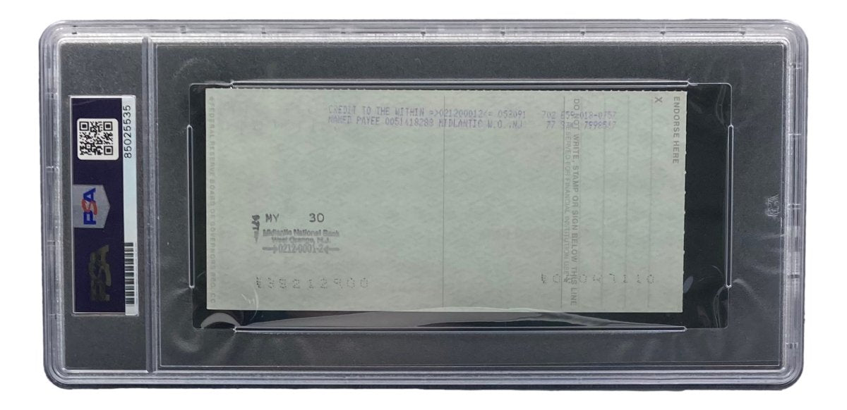 Bobby Thomson New York Giants Signed Bank Check PSA/DNA 85025535 - Sports Integrity