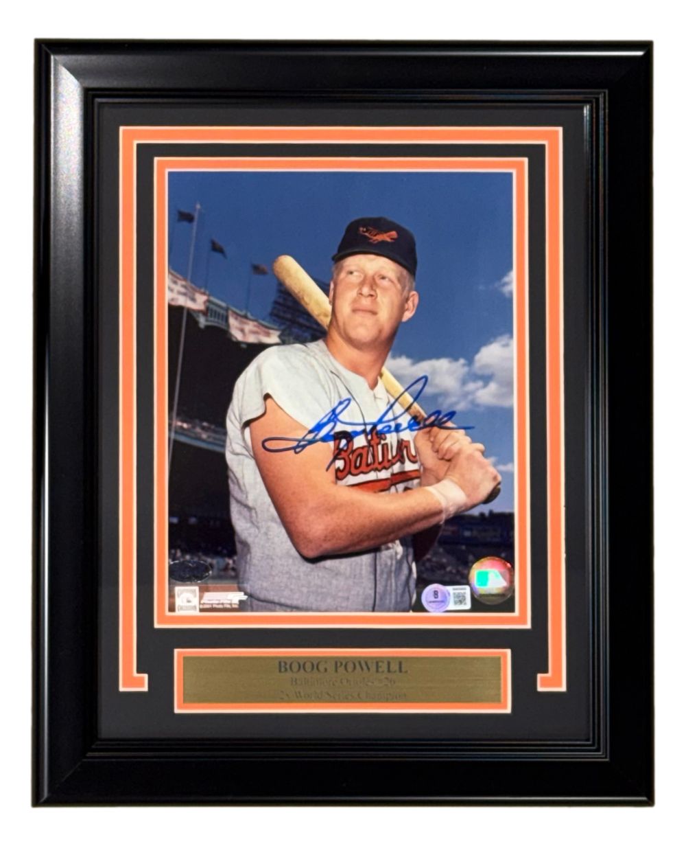 Boog Powell Signed Framed 8x10 Baltimore Orioles Photo BAS
