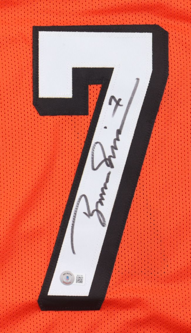 Boomer Esiason Cincinnati Signed Orange Football Jersey BAS