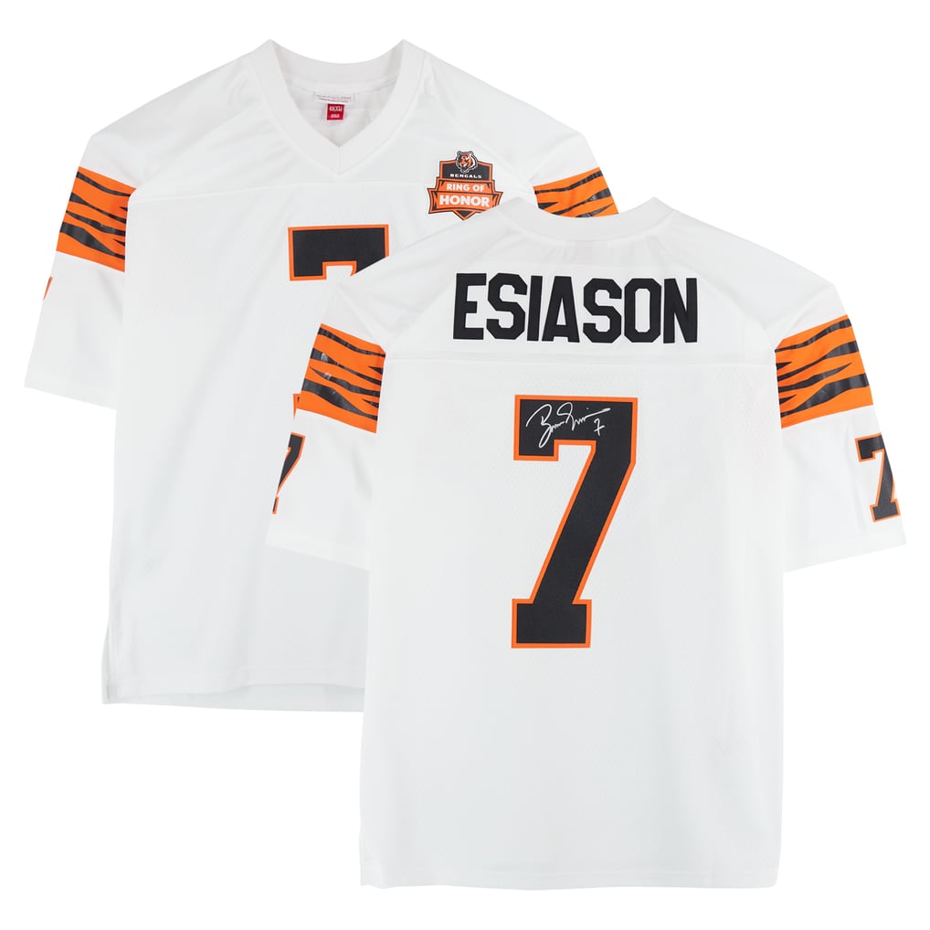 Boomer Esiason Autographed Cincinnati Bangles Mitchell & Ness 1984 Legacy Jersey w/Bengals ROH Patch Fanatics