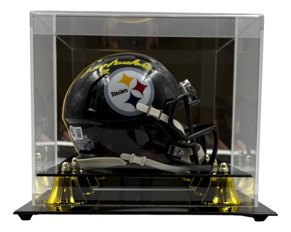 Terry Bradshaw Signed Pittsburgh Steelers Mini Speed Helmet BAS w/ Case