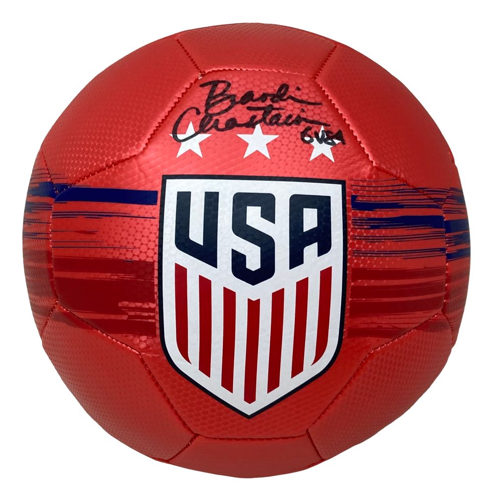 Brandi Chastain Signed USA Red Soccer Ball BAS ITP - Sports Integrity