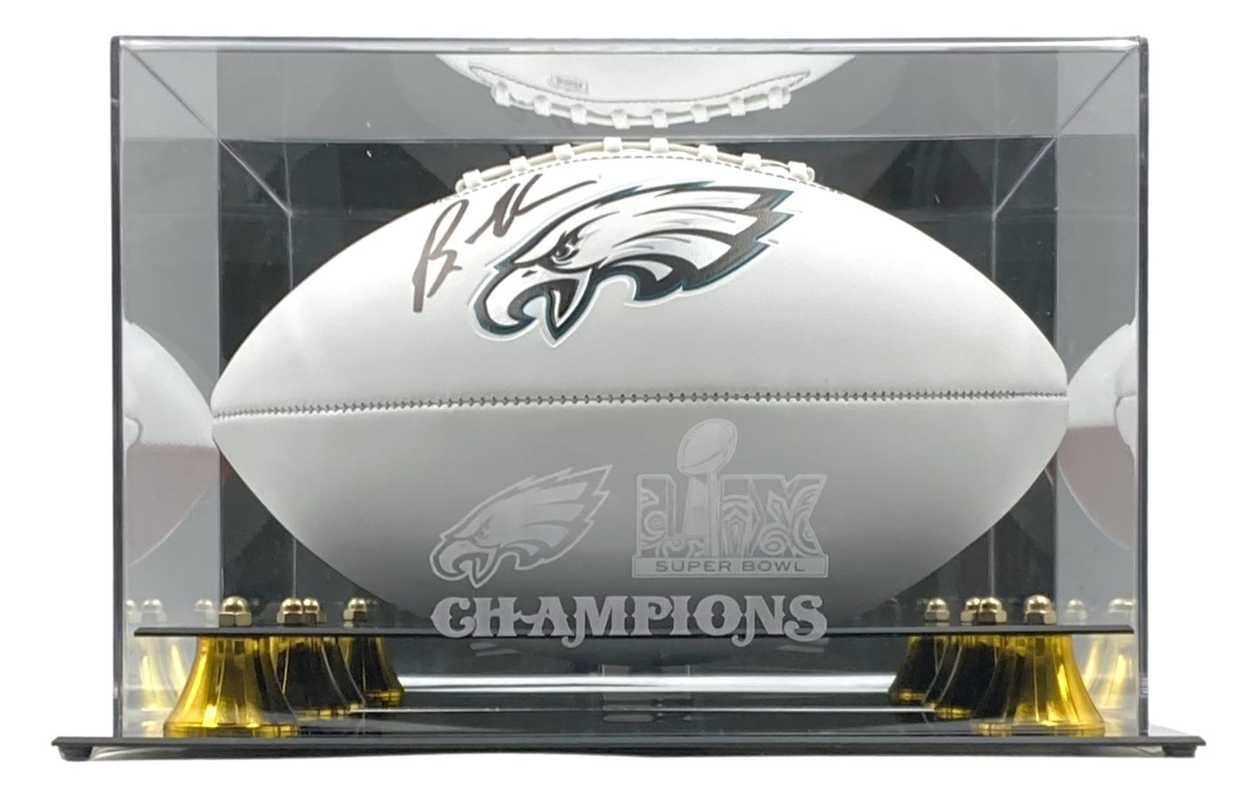 Brandon Graham Signed Eagles Logo Football JSA w/ Super Bowl 59 LIX Case