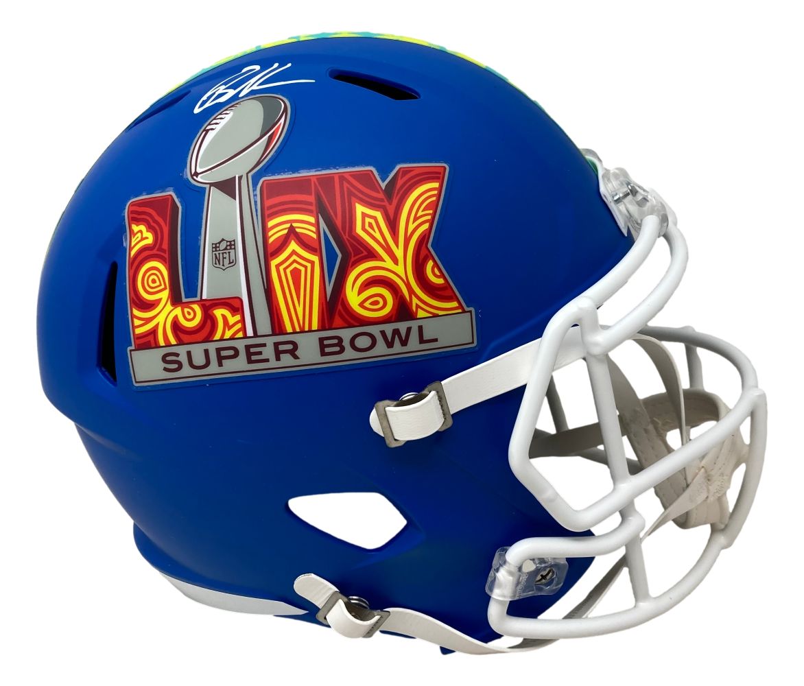 Brandon Graham Signed Eagles Full Size Blue Super Bowl 59 Replica Helmet BAS