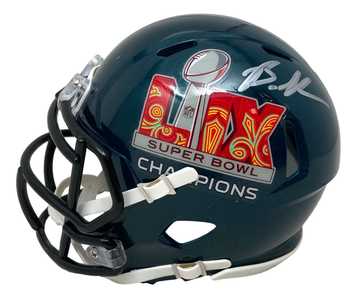 Brandon Graham Signed Eagles Super Bowl 59 LIX Mini Speed Helmet BAS w/ Case