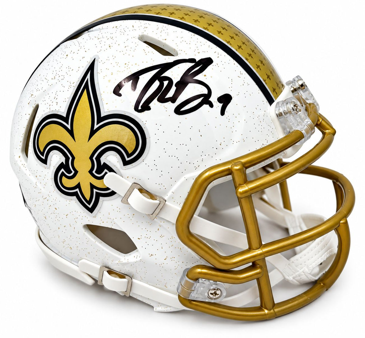 Drew Brees Signed New Orleans Saints Alt White Mini Speed Helmet GTSM