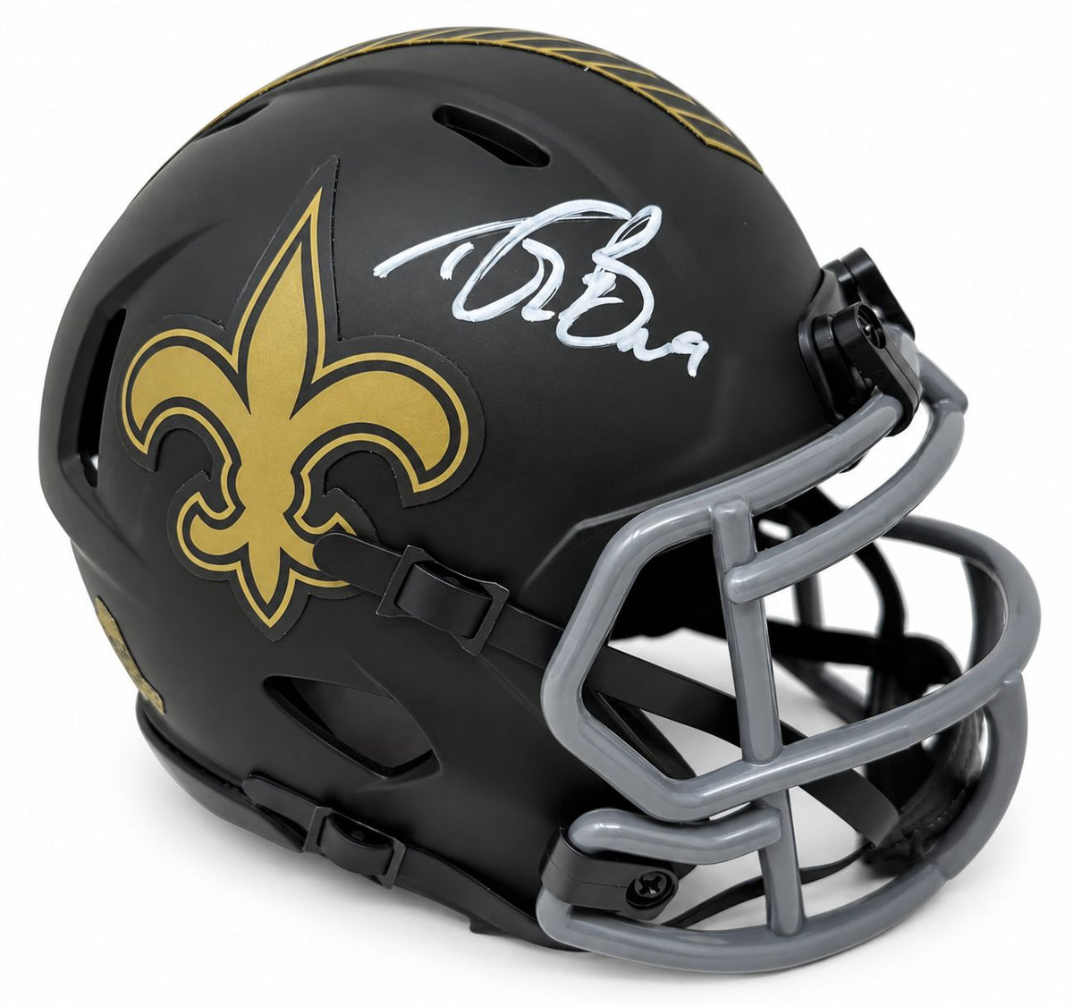Drew Brees Signed New Orleans Saints Salute To Service Mini Speed Helmet GTSM