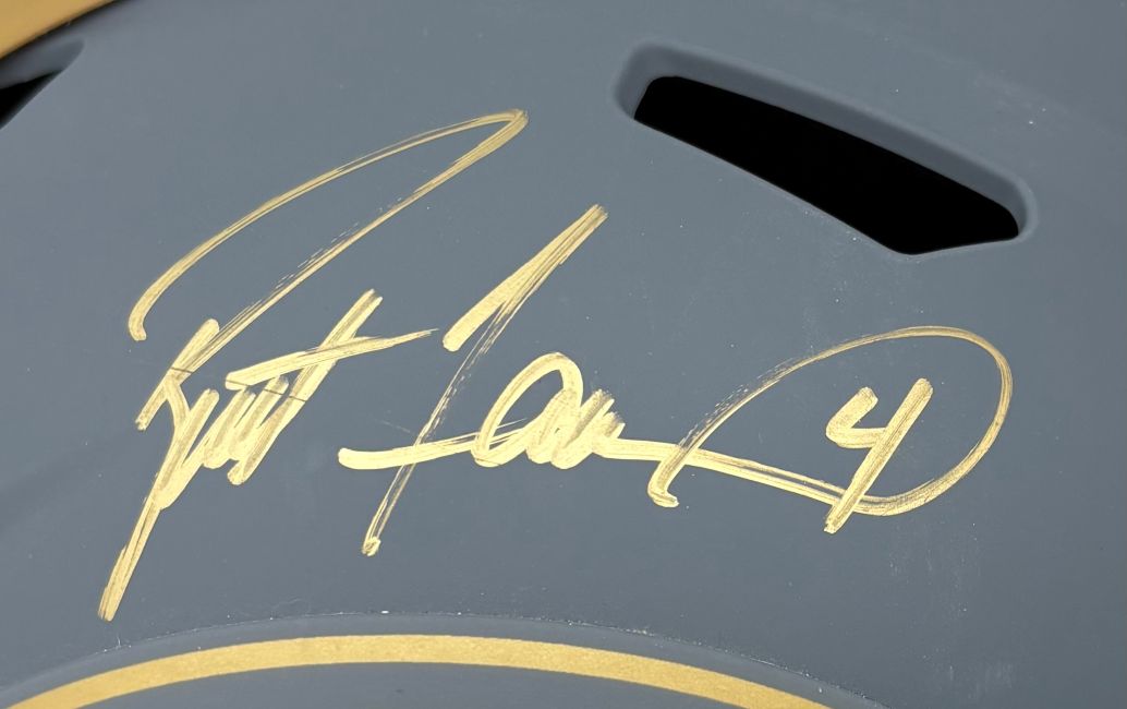 Brett Favre Signed Green Bay Packers FS Slate Replica Speed Helmet BAS