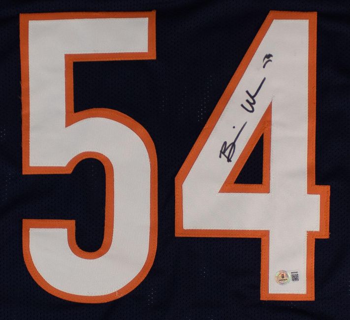 Brian Urlacher Chicago Signed Navy Football Jersey BAS