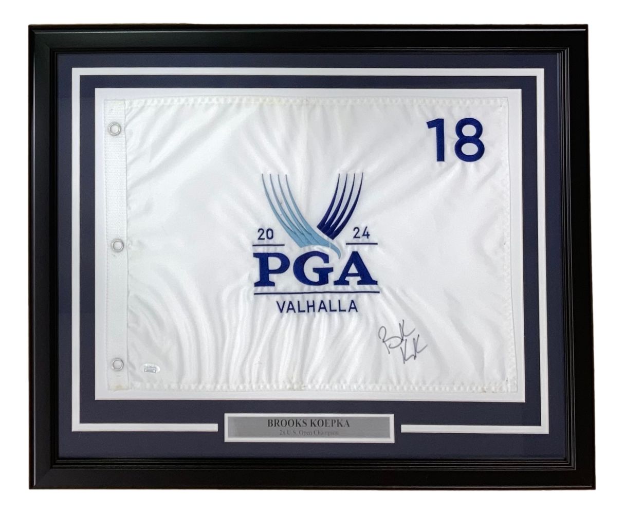 Brooks Koepka Signed Framed 2024 PGA Championship Golf Flag JSA