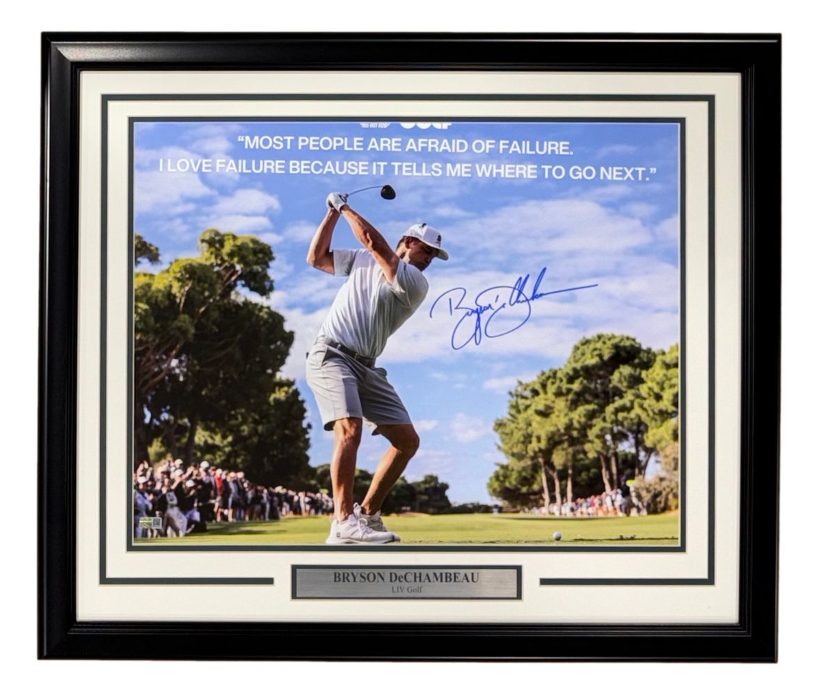 Bryson DeChambeau Signed Framed 16x20 LIV Golf Photo Steiner CX