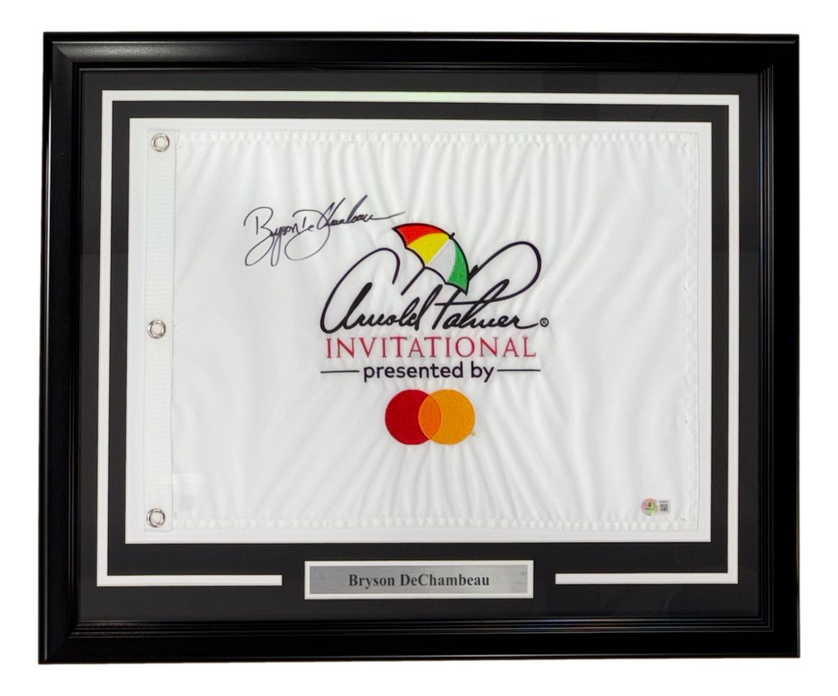 Bryson DeChambeau Signed Framed Arnold Palmer Invitational Golf Flag BAS