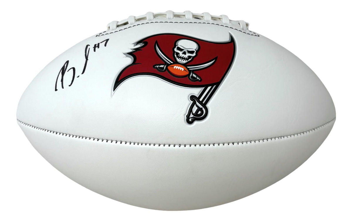 Bucky Irving Signed Tampa Bay Buccaneers Logo Football BAS