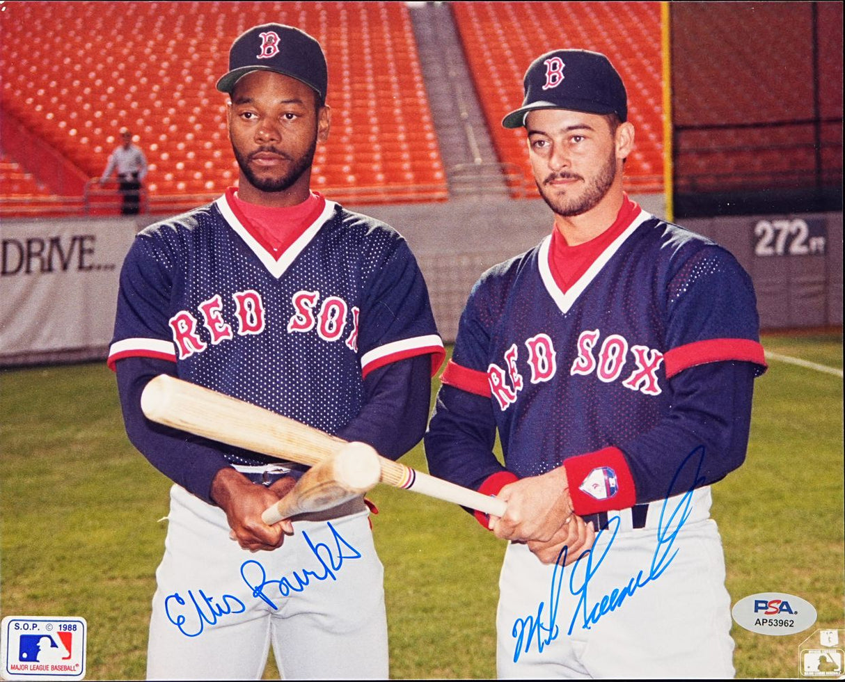 Ellis Burks Mike Greenwell Signed 8x10 Boston Red Sox Photo PSA/DNA