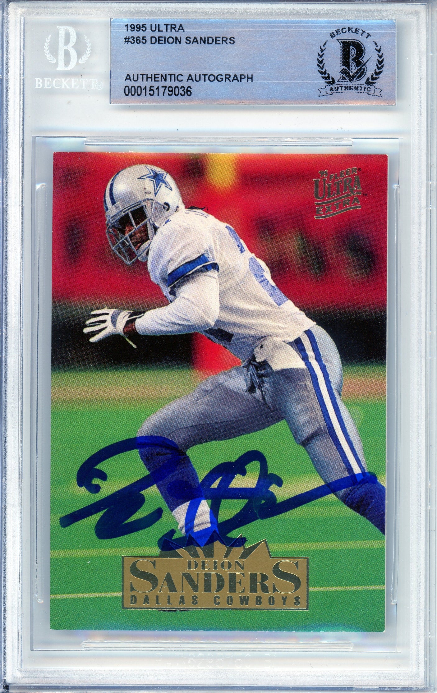 1995 Fleer Ultra Extra #365 Deion Sanders Atlanta Falcons BGS Autograph 10
