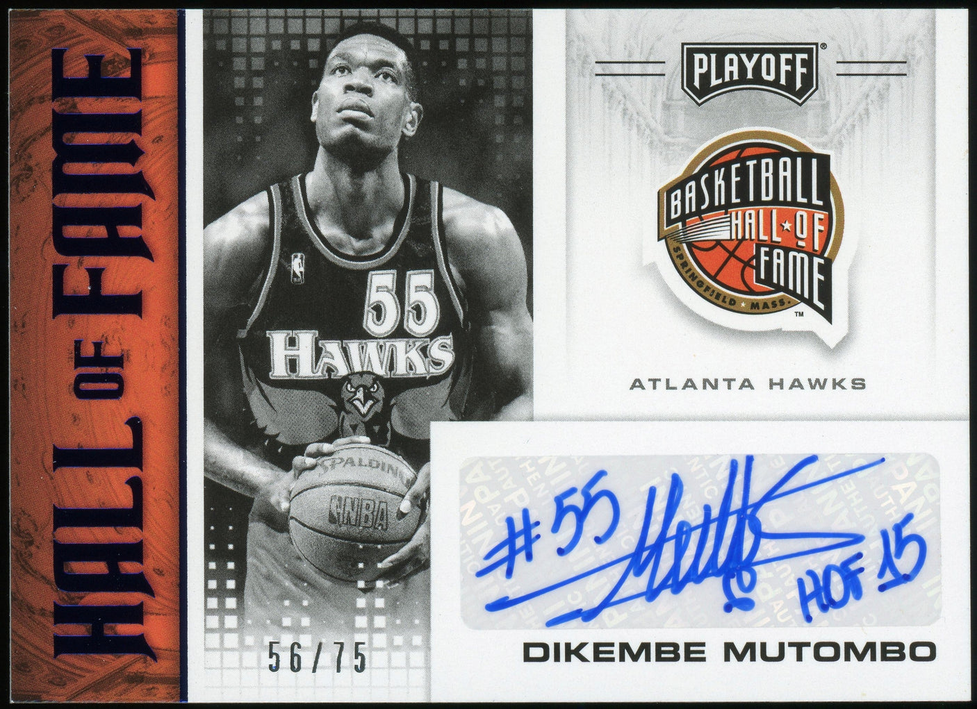 2020-21 Panini Chronicles Hall of Fame /149 #HOF-DKM Dikembe Mutombo Auto Hawks
