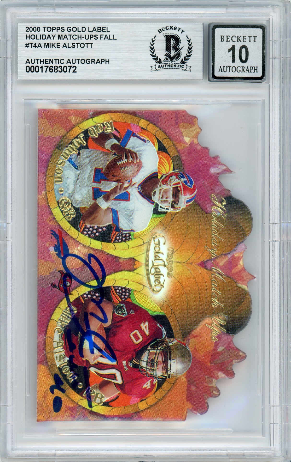 2000 Topps Gold Label Holiday Match-ups Fall #T4A Mike Alstott BGS Auto 10