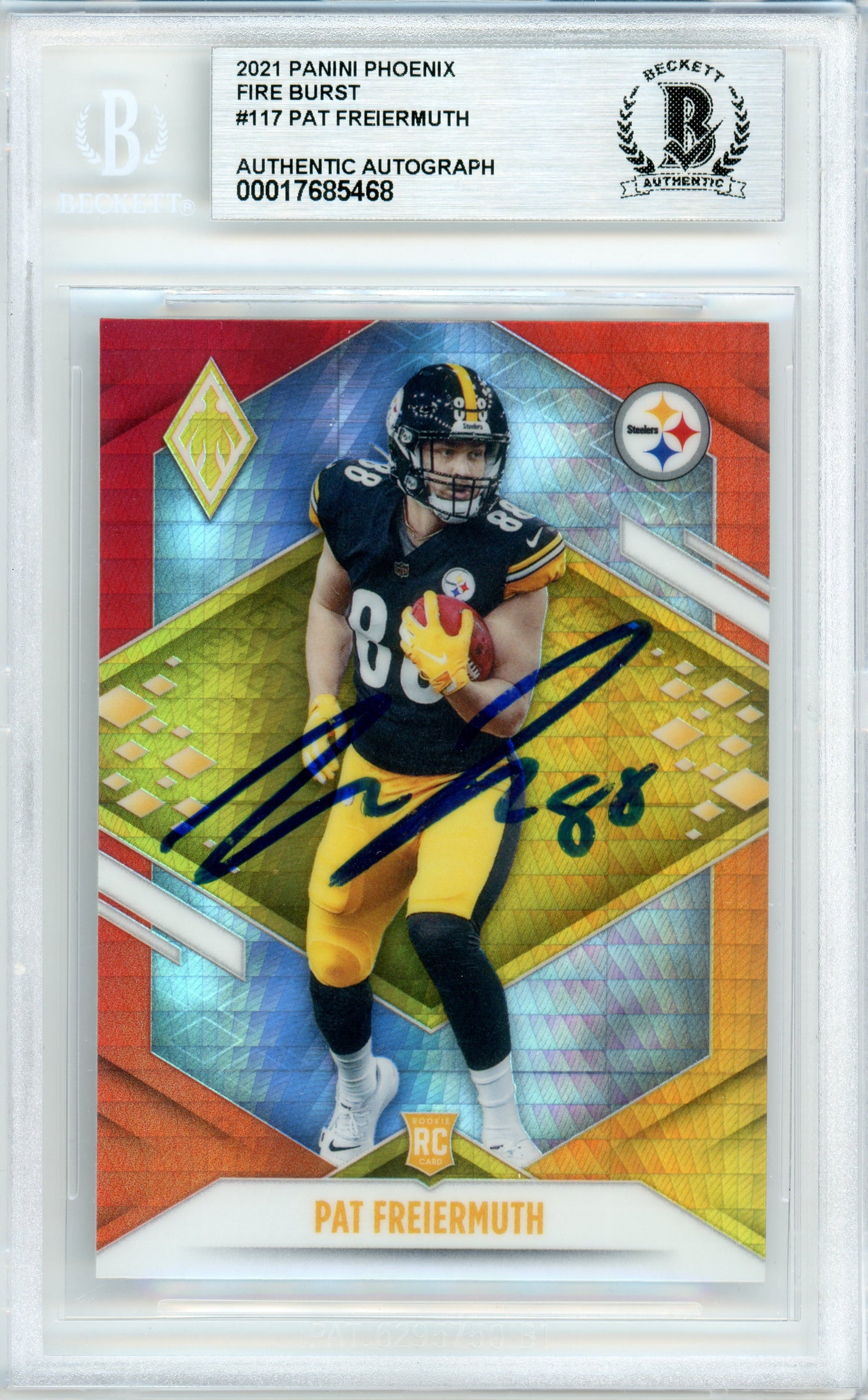 2021 Panini Phoenix Fire Burst #117 Pat Freiermuth RC BGS Autograph