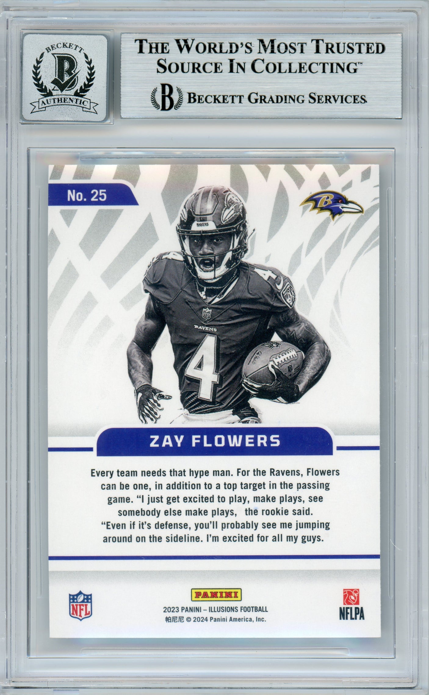 2023 Panini Illusions Amazing #25 Zay Flowers RC Ravens BGS Autograph 10