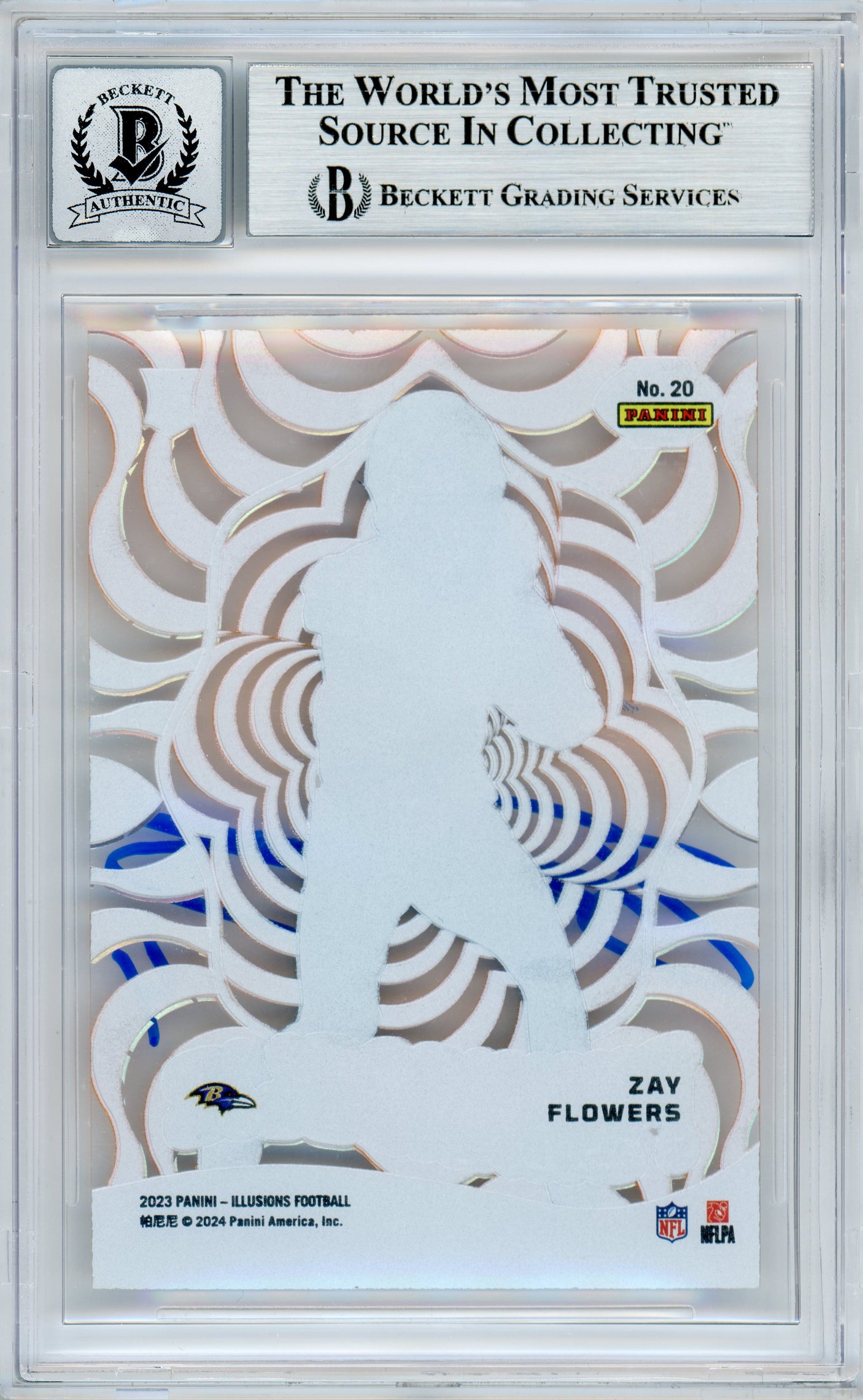 2023 Panini Illusions Funkadelic Orange #20 Zay Flowers RC Ravens BGS Auto 10