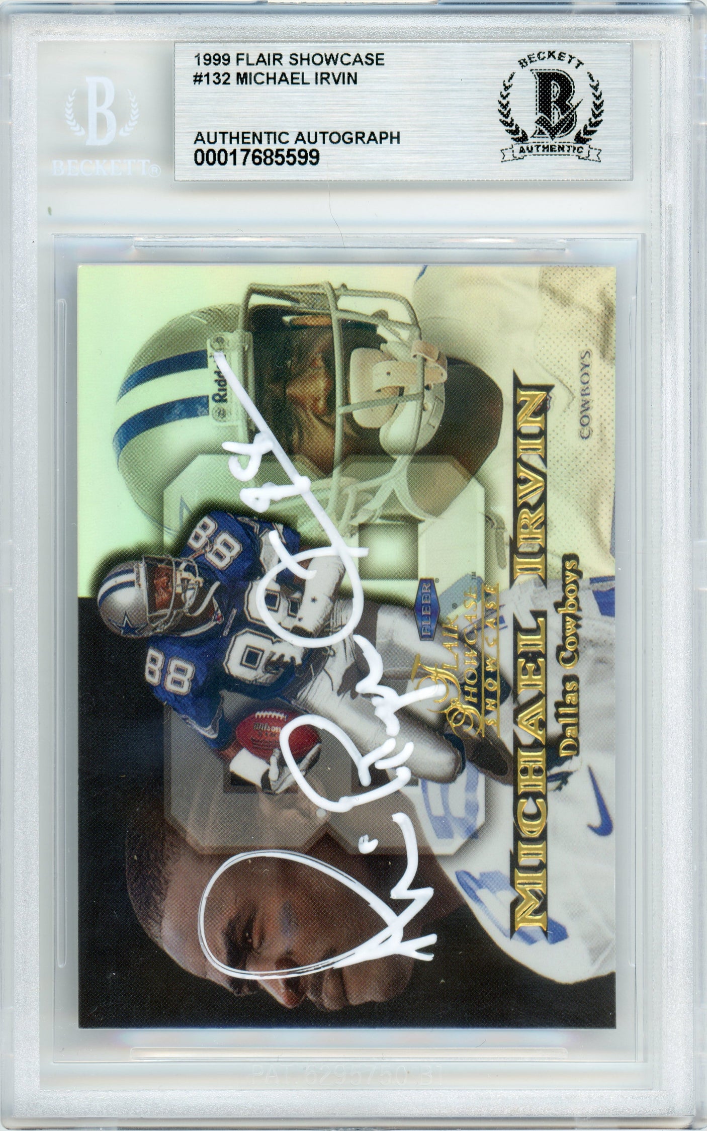1999 Flair Showcase #132 Michael Irvin Dallas Cowboys BGS Autograph