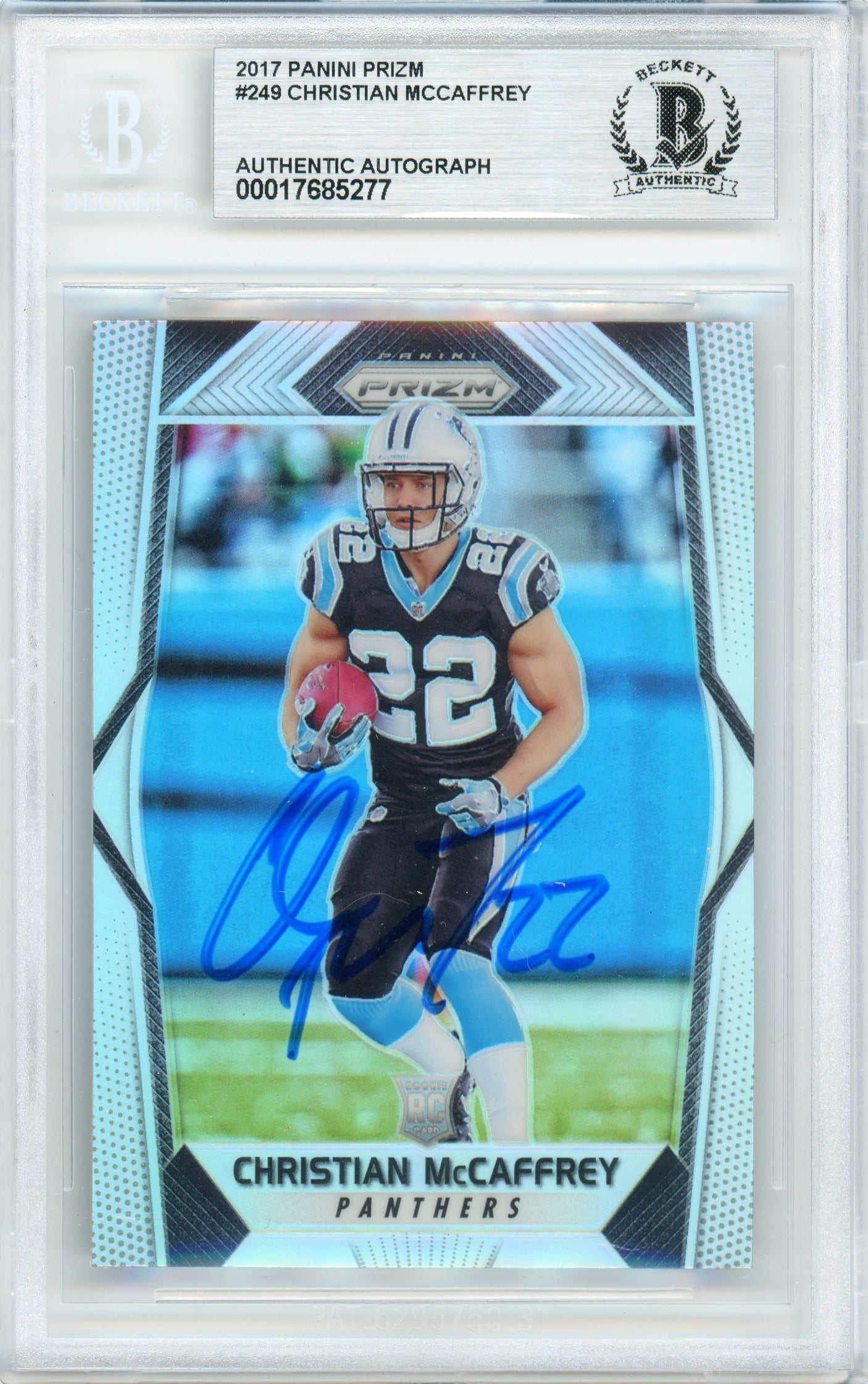 2017 Panini Prizm Silver #249 Christian McCaffrey RC Panthers BGS Autograph