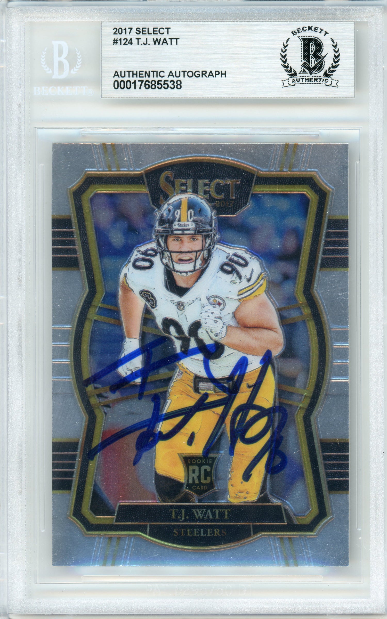 2017 Panini Select #124 T.J. Watt RC Pittsburgh Steelers BGS Autograph