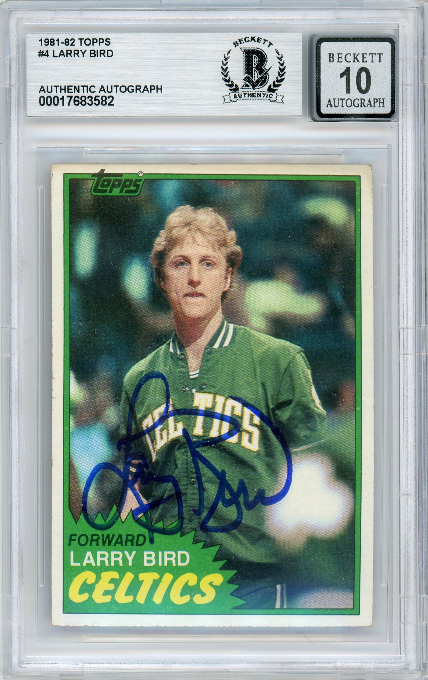 1981-82 Topps #4 Larry Bird Boston Celtics BGS Autograph 10