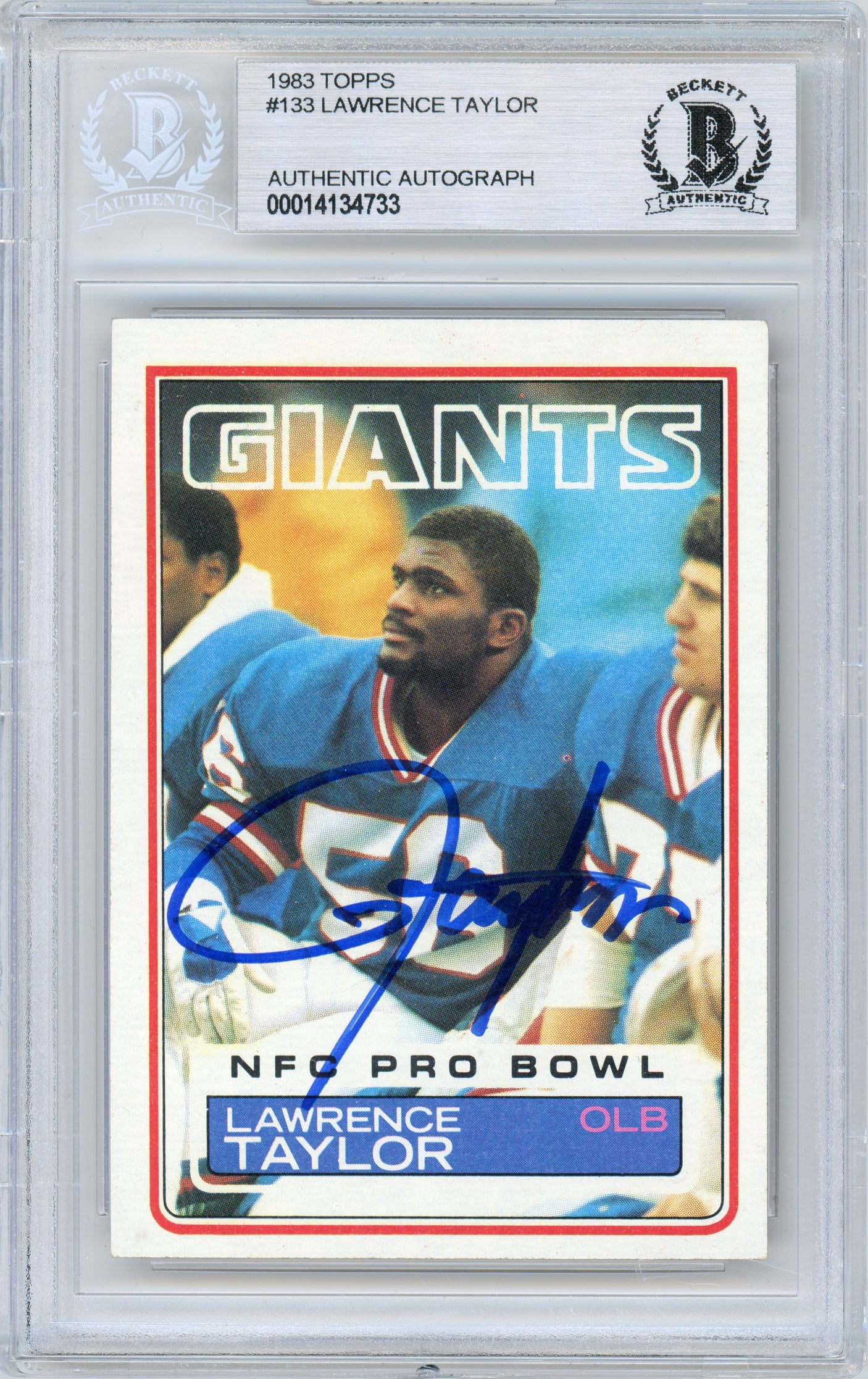 1983 Topps #133 Lawrence Taylor Giants BGS Autograph