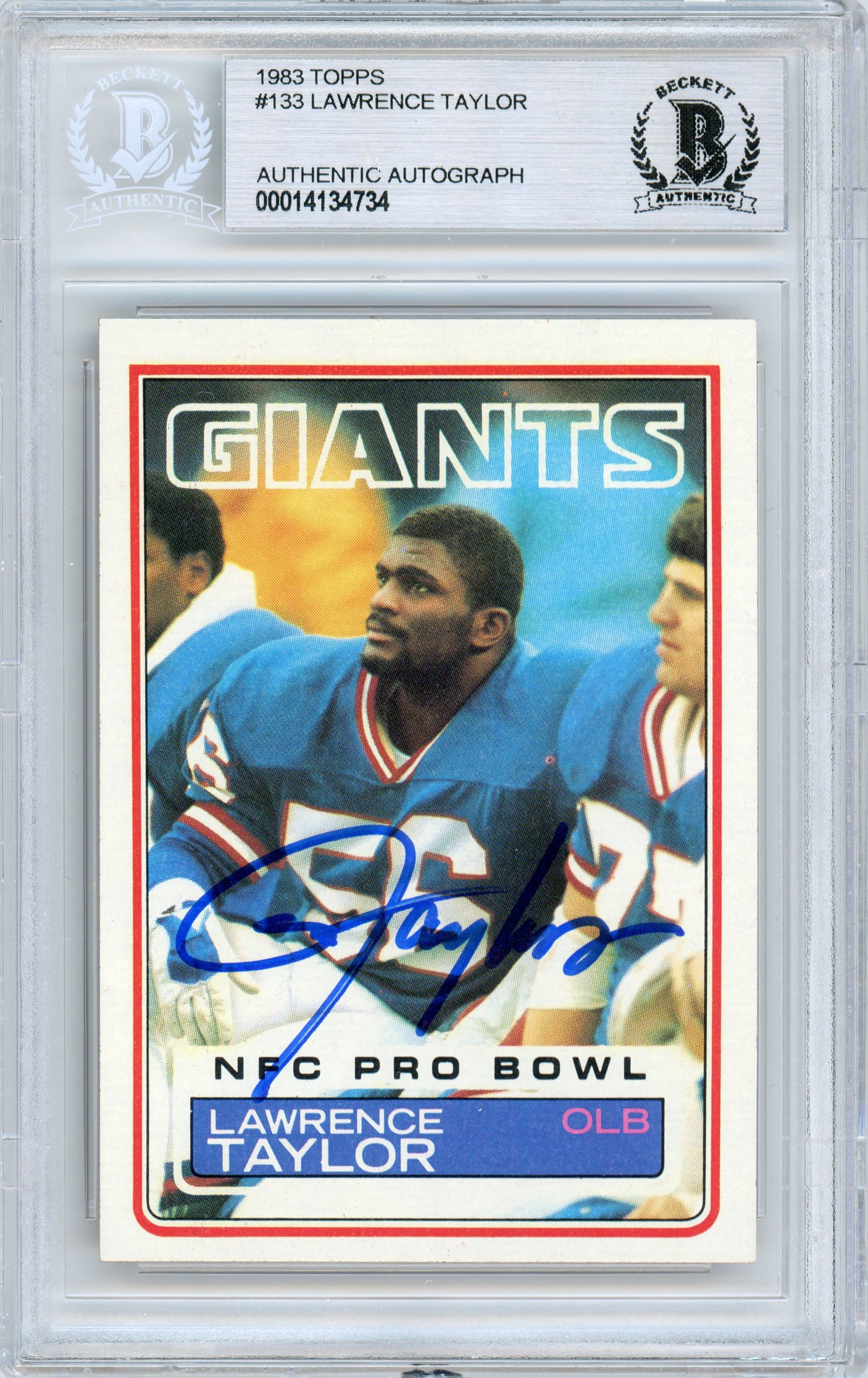 1983 Topps #133 Lawrence Taylor Giants BGS Autograph