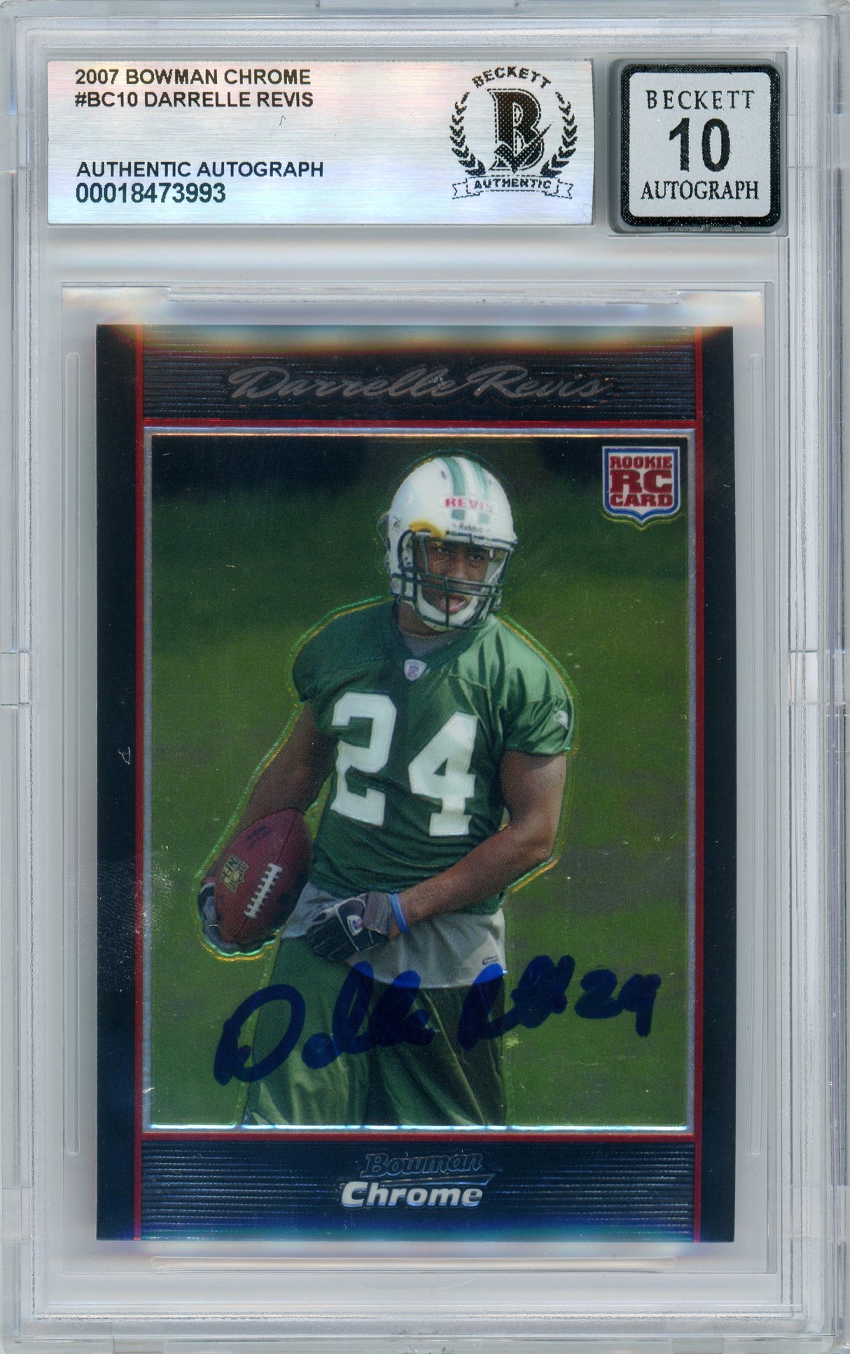 2007 Bowman Chrome #BC10 Darrelle Revis RC BGS Autograph 10