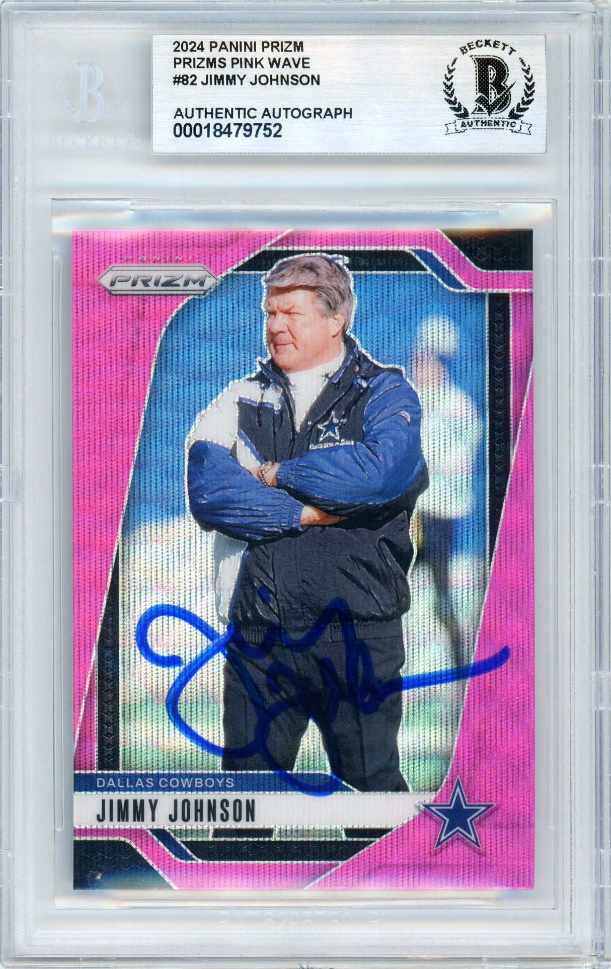 2024 Panini Prizm - Pink #82 Jimmy Johnson Cowboys BGS Autograph