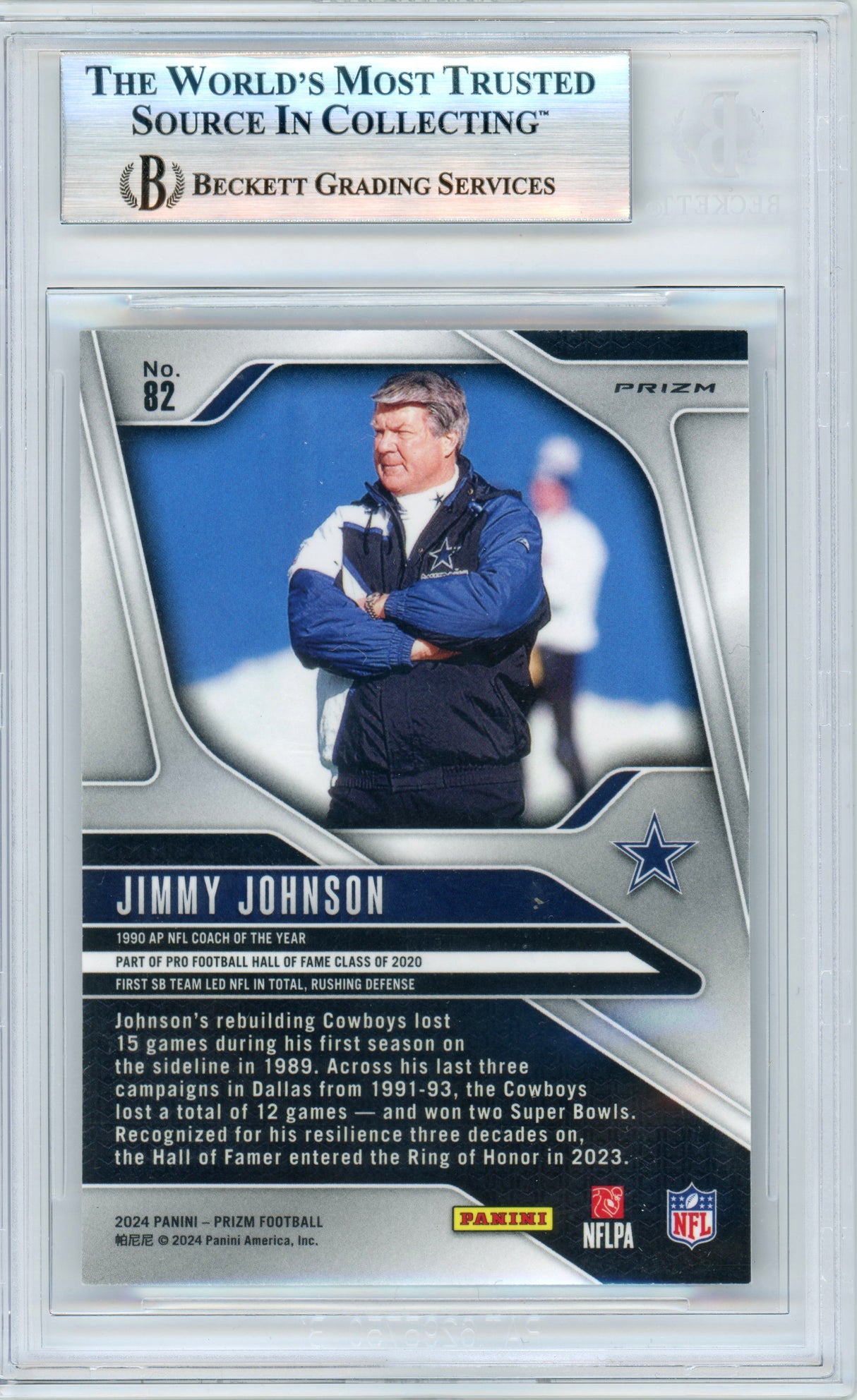 2024 Panini Prizm - Silver #82 Jimmy Johnson Cowboys BGS Autograph